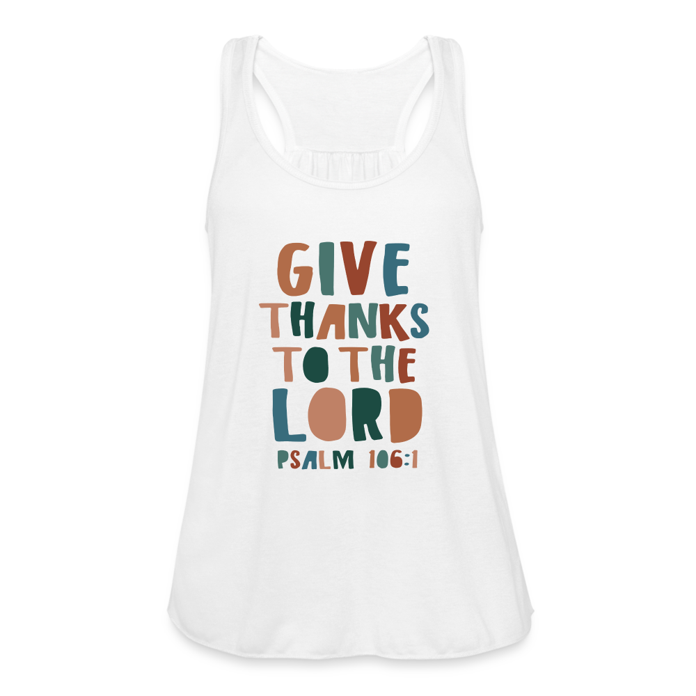 Give Thanks to the Lord Psalm 106:1 Women’s Tank Top - white