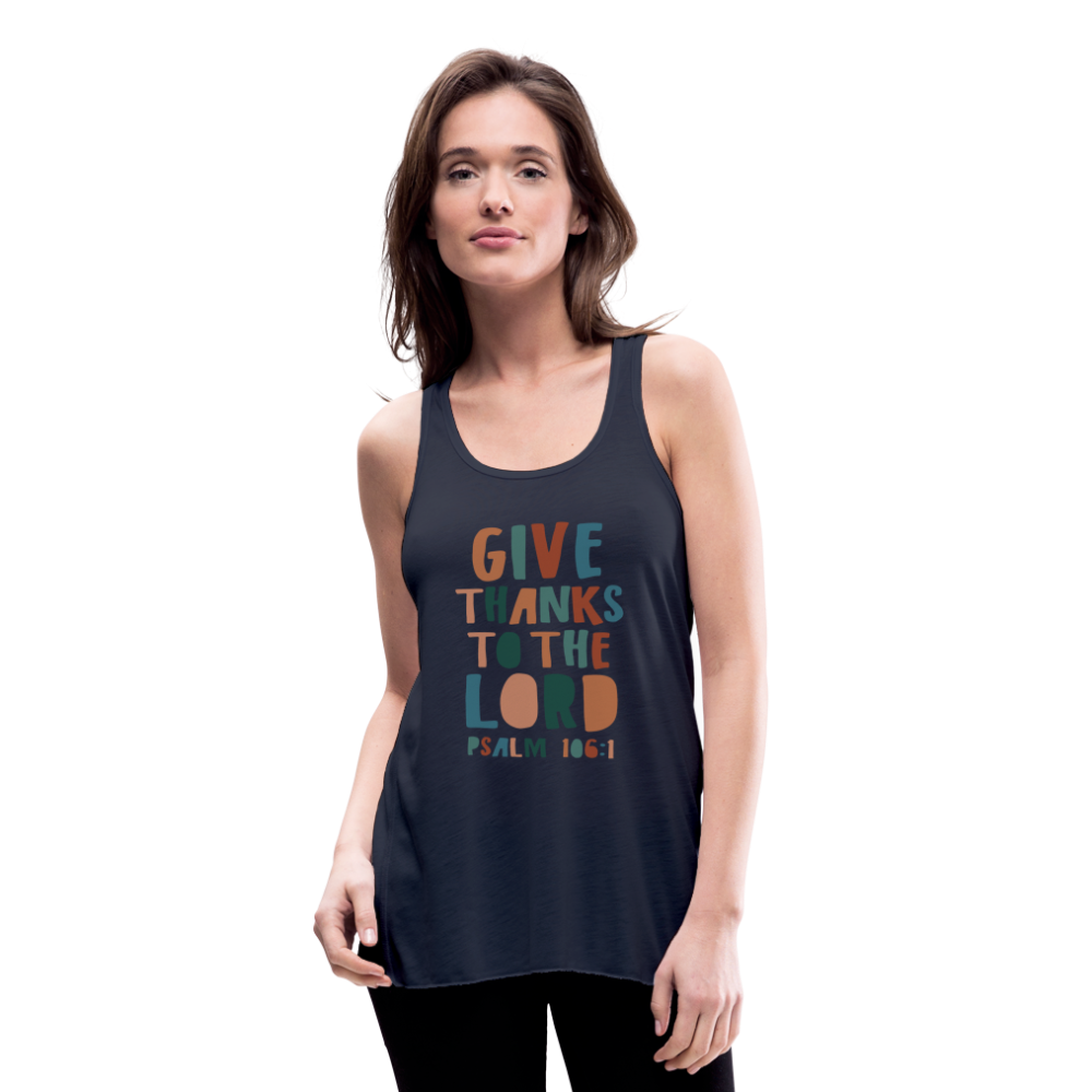 Give Thanks to the Lord Psalm 106:1 Women’s Tank Top - navy