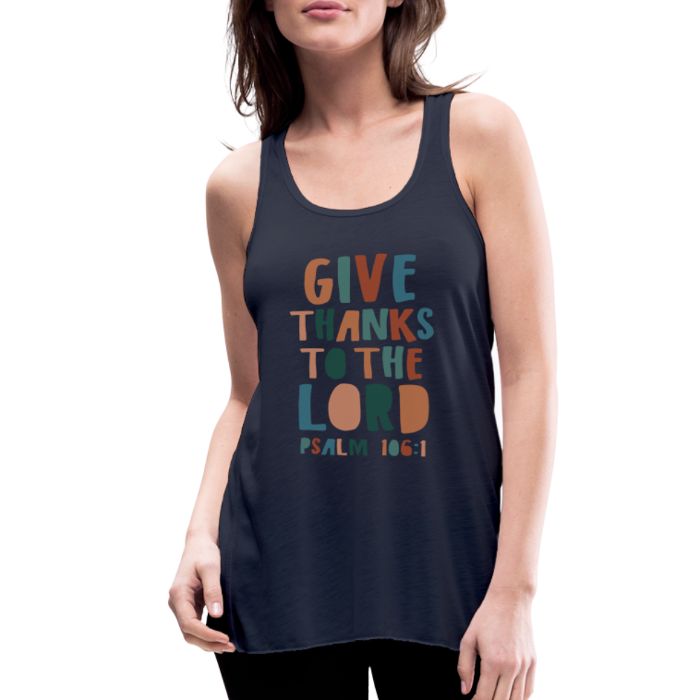 Give Thanks to the Lord Psalm 106:1 Women’s Tank Top - navy