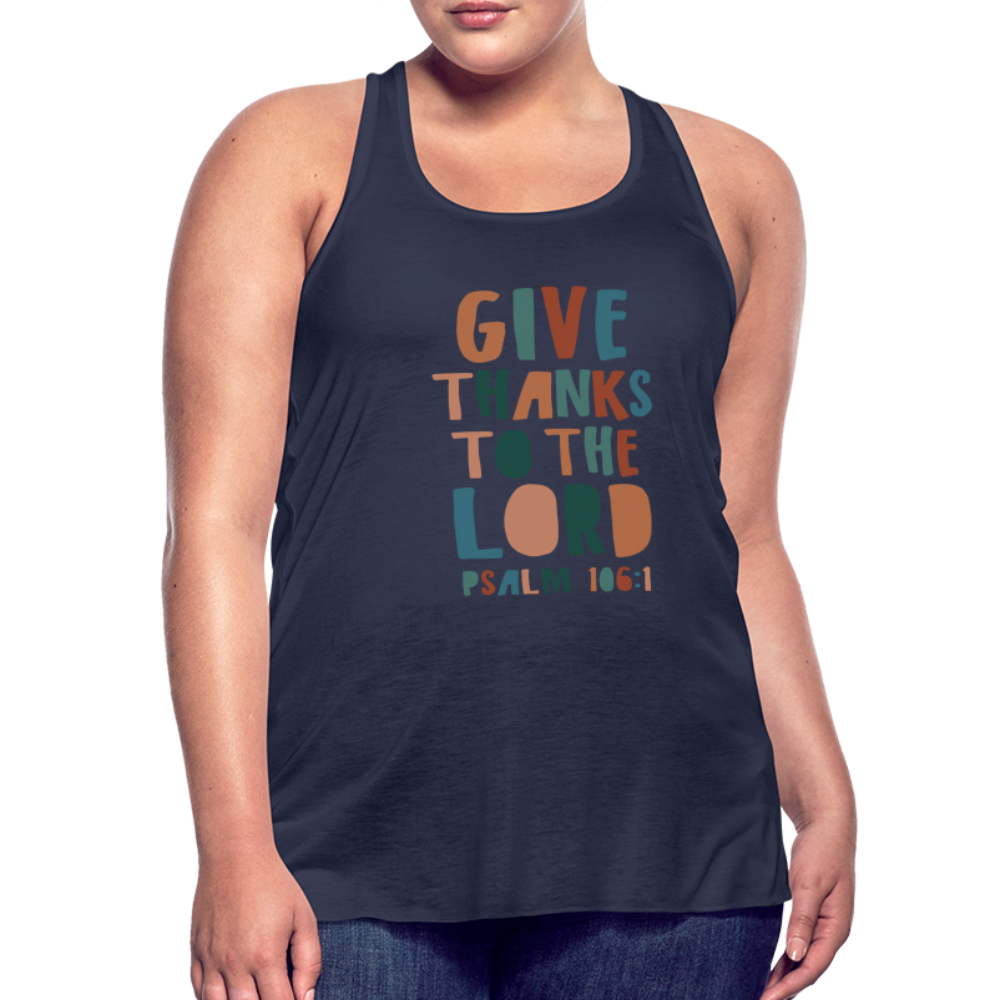 Give Thanks to the Lord Psalm 106:1 Women’s Tank Top - navy