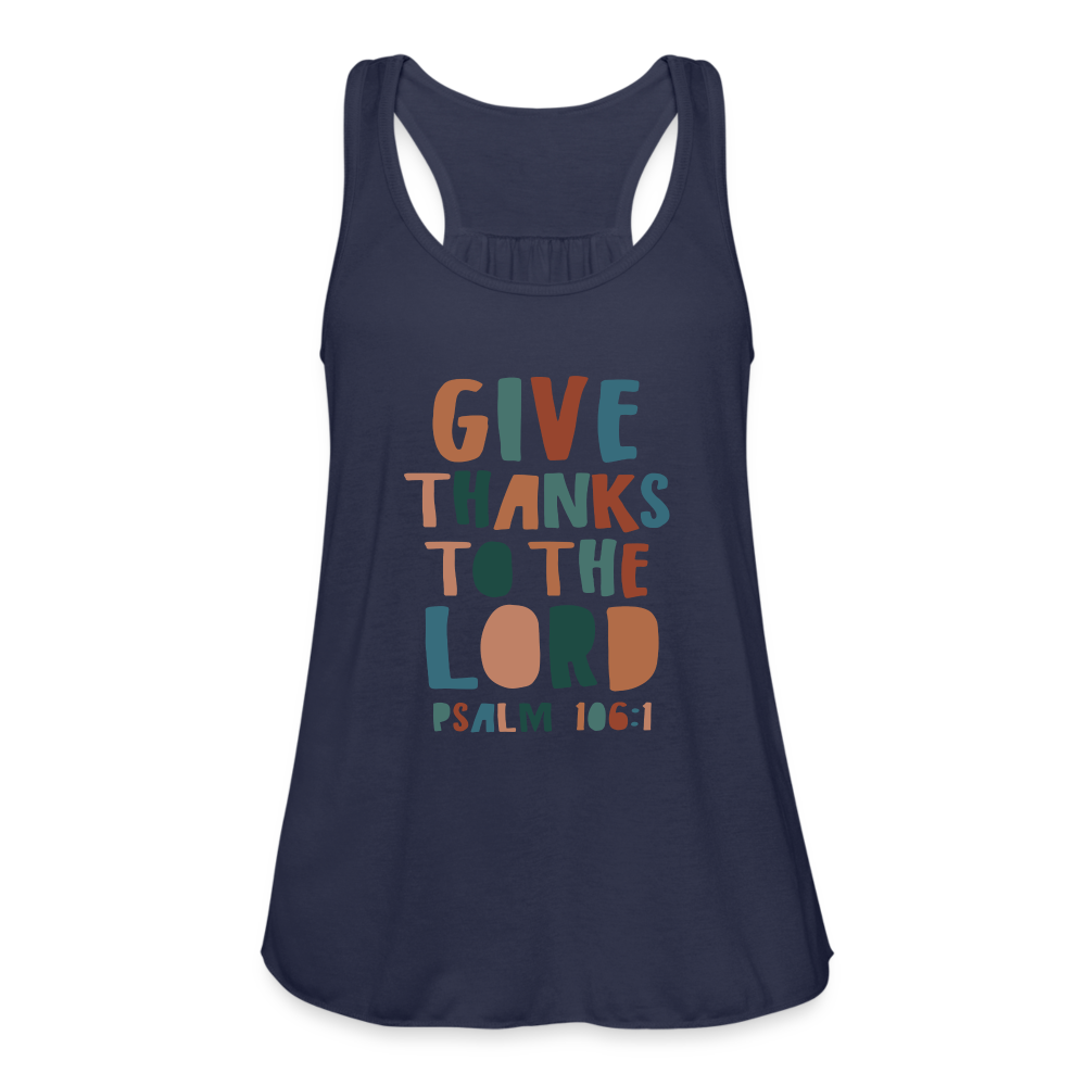 Give Thanks to the Lord Psalm 106:1 Women’s Tank Top - navy