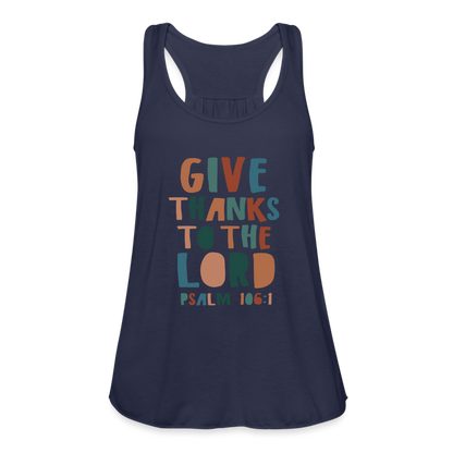 Give Thanks to the Lord Psalm 106:1 Women’s Tank Top - navy