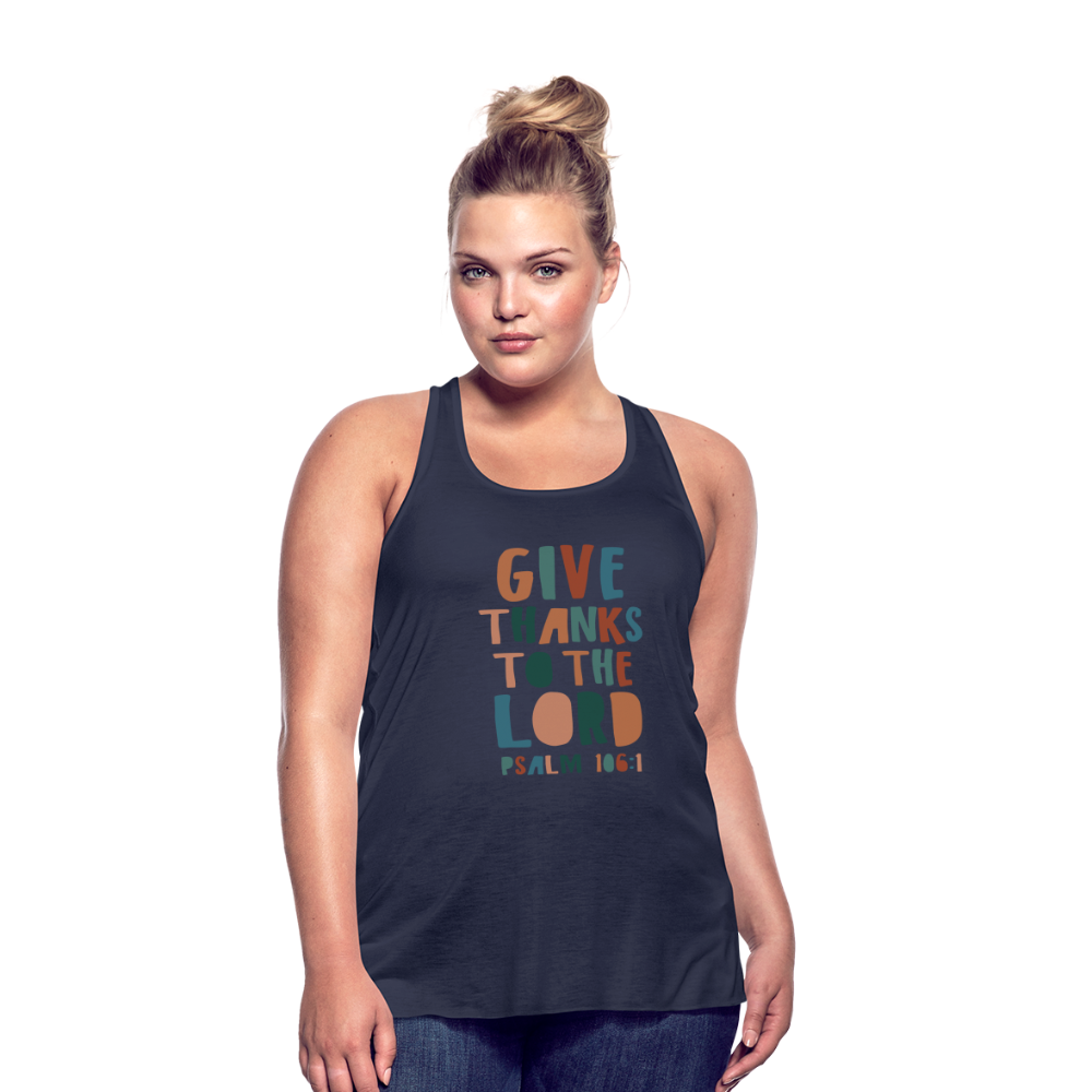 Give Thanks to the Lord Psalm 106:1 Women’s Tank Top - navy