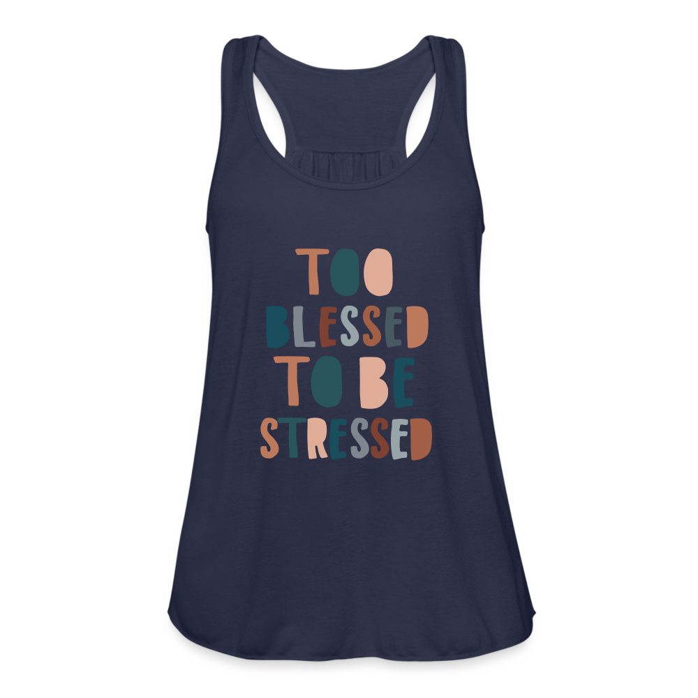 Too Blessed to be Stressed Women’s Tank Top - navy