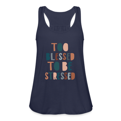 Too Blessed to be Stressed Women’s Tank Top - navy