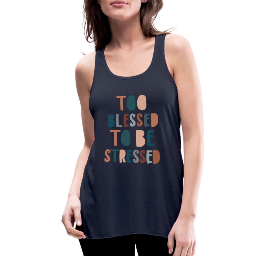 Too Blessed to be Stressed Women’s Tank Top - navy