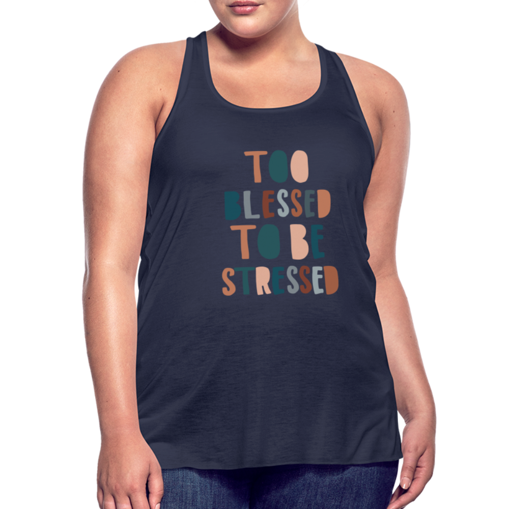 Too Blessed to be Stressed Women’s Tank Top - navy