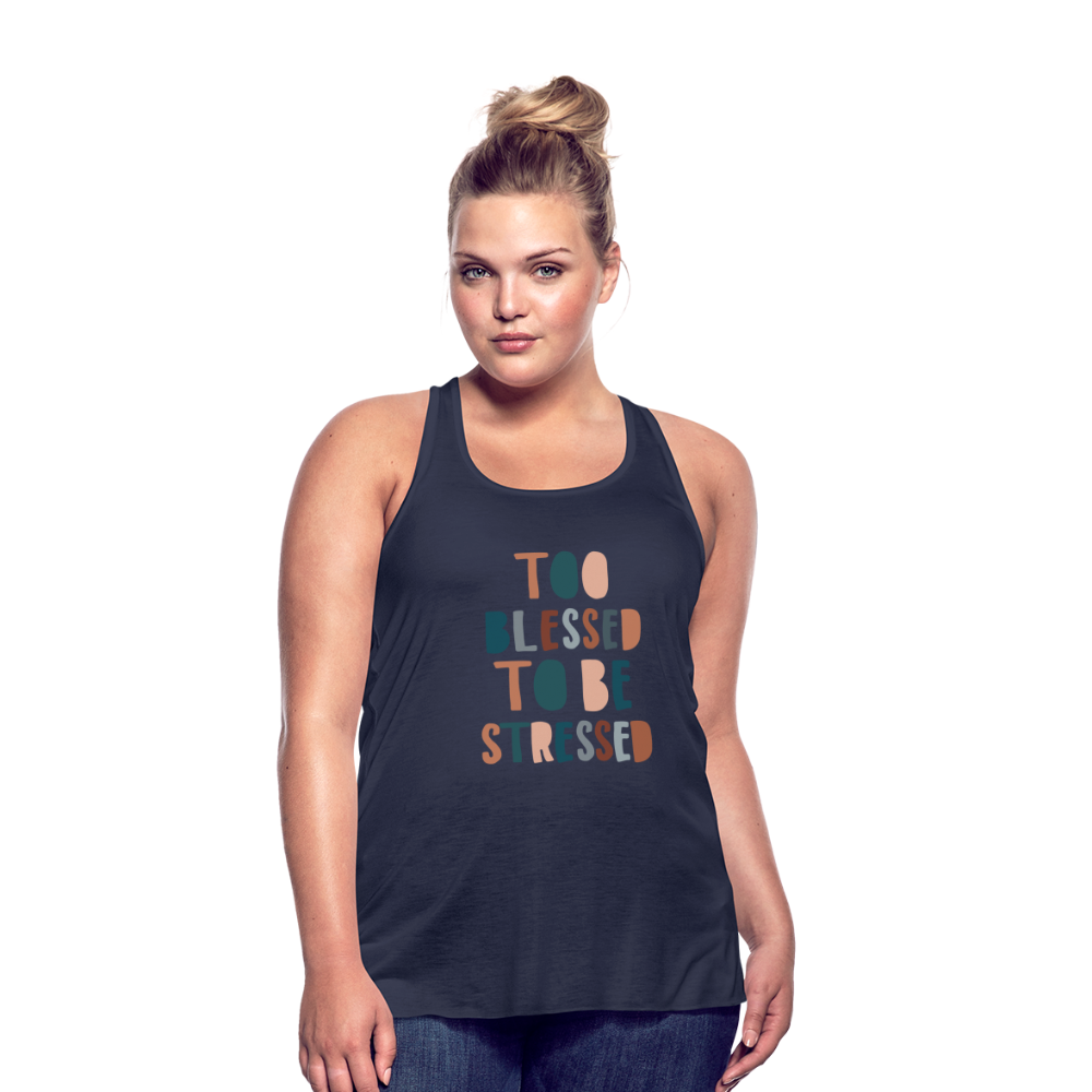 Too Blessed to be Stressed Women’s Tank Top - navy