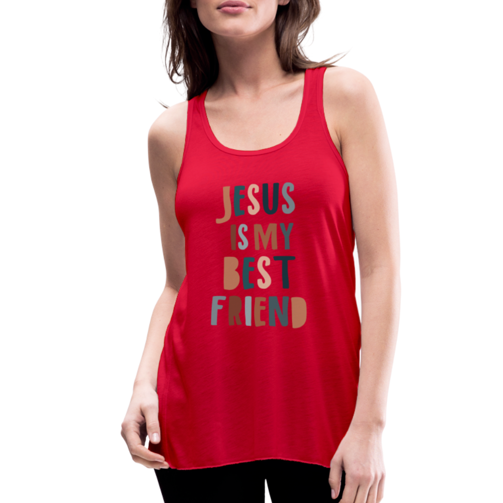 Jesus is My Best Friend Women’s Tank Top - red