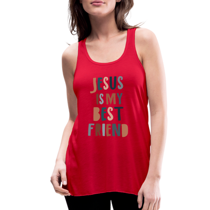 Jesus is My Best Friend Women’s Tank Top - red