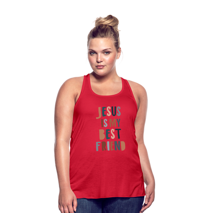 Jesus is My Best Friend Women’s Tank Top - red