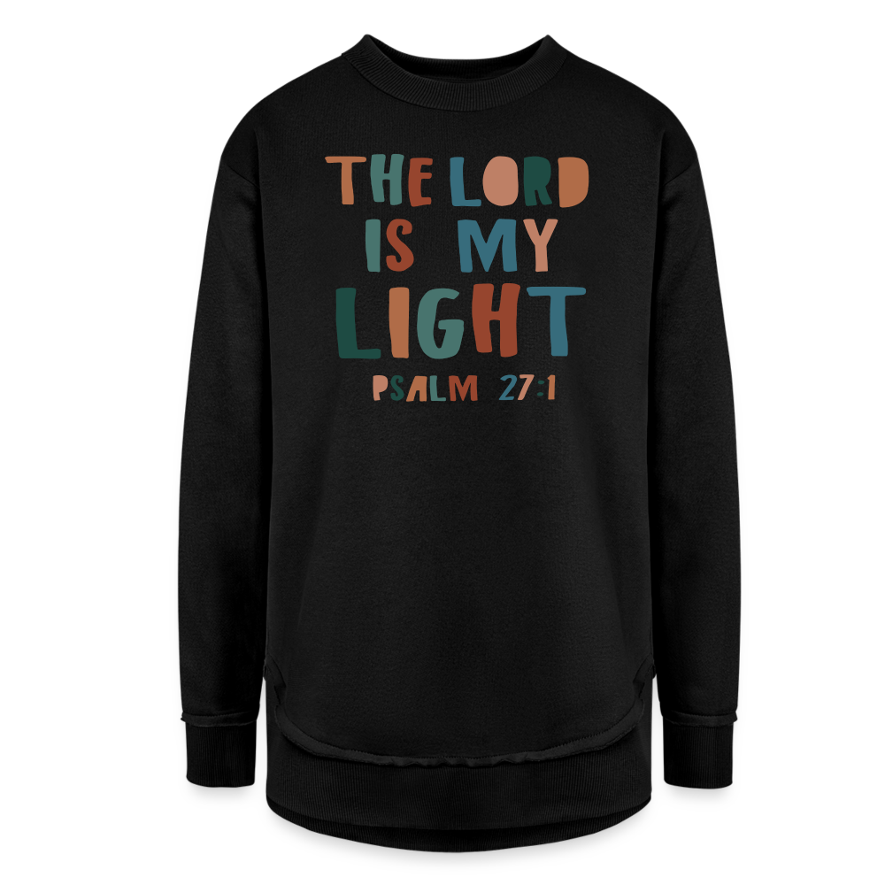 The Lord is My Light Psalm 27:1 Women’s Weekend Tunic Long Sleeve - black