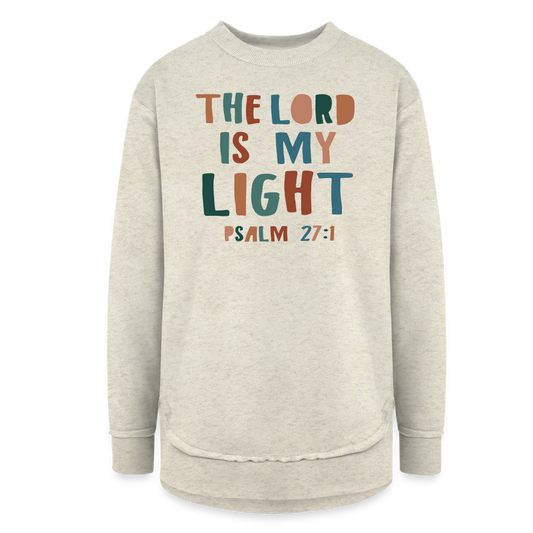 The Lord is My Light Psalm 27:1 Women’s Weekend Tunic Long Sleeve - heather oatmeal