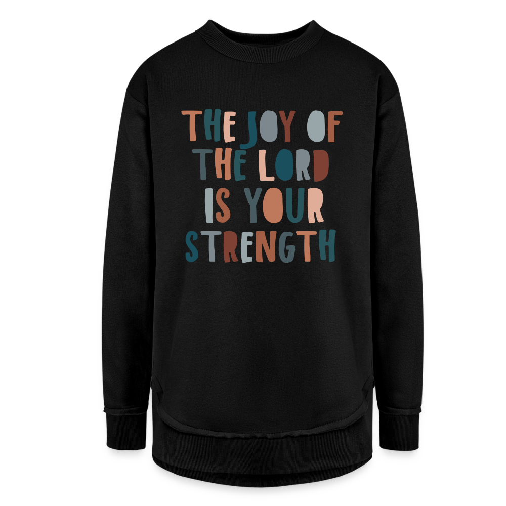 The Joy of the Lord is Your Strength Women’s Weekend Tunic Long Sleeve - black