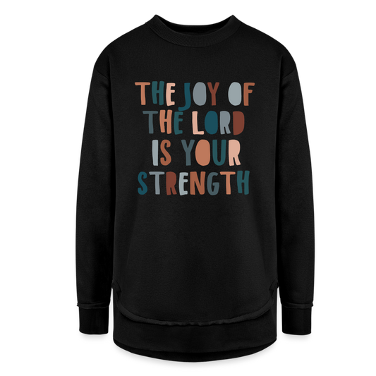 The Joy of the Lord is Your Strength Women’s Weekend Tunic Long Sleeve - black