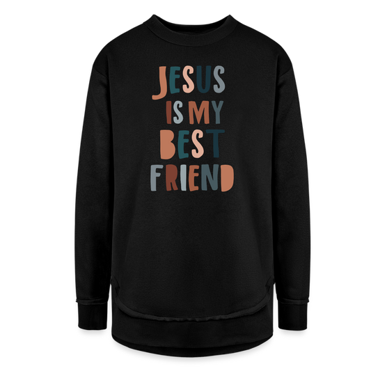 Jesus is My Best Friend Women’s Weekend Tunic Long Sleeve - black