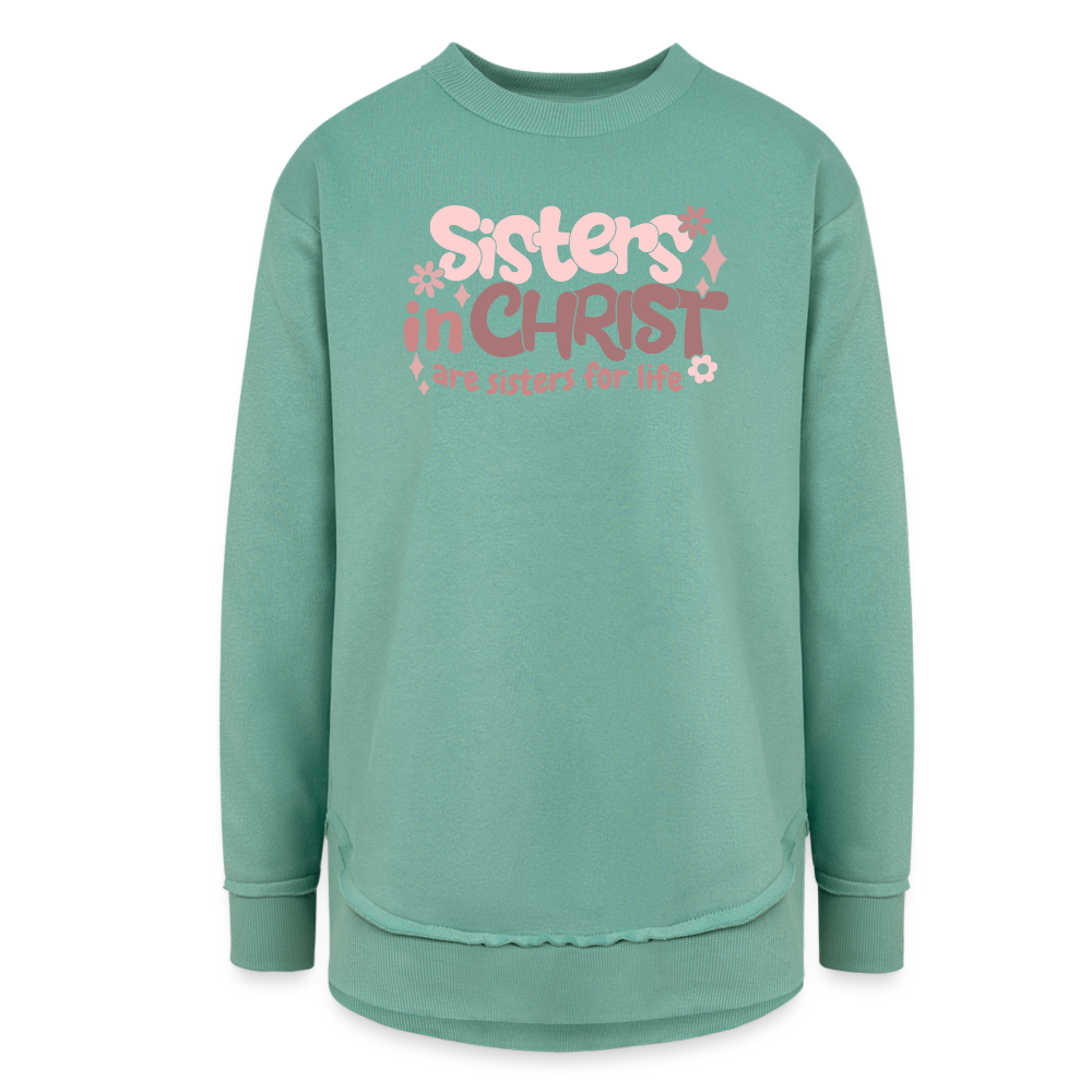 Sisters in Christ Women's Weekend Tunic Fleece Sweatshirt - saltwater