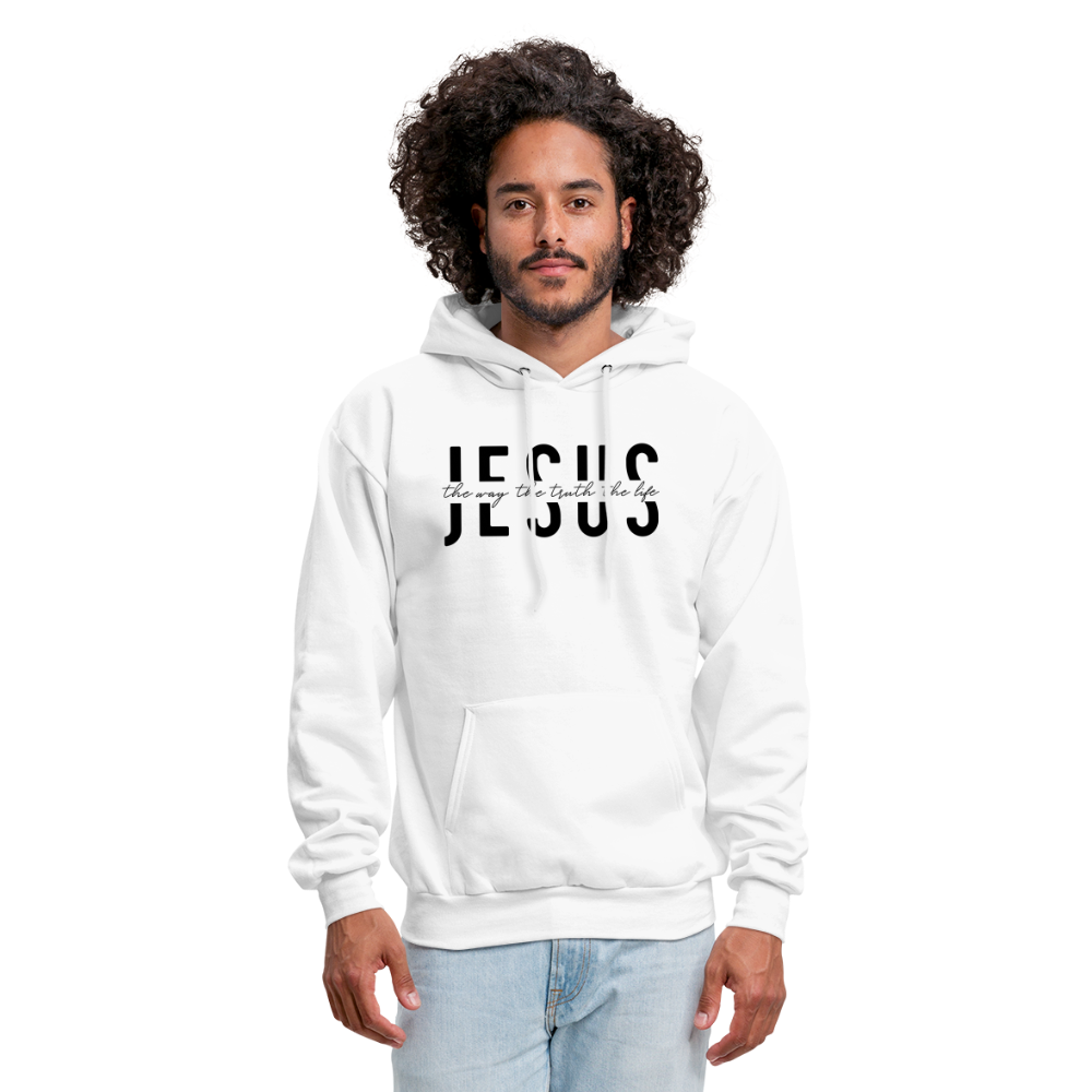 Jesus the Way the Truth the Life Men's Hoodie - white