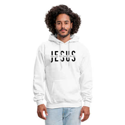 Jesus the Way the Truth the Life Men's Hoodie - white