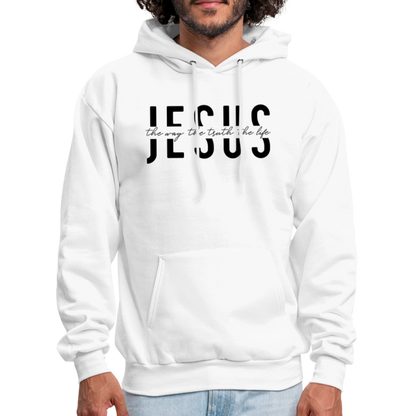 Jesus the Way the Truth the Life Men's Hoodie - white