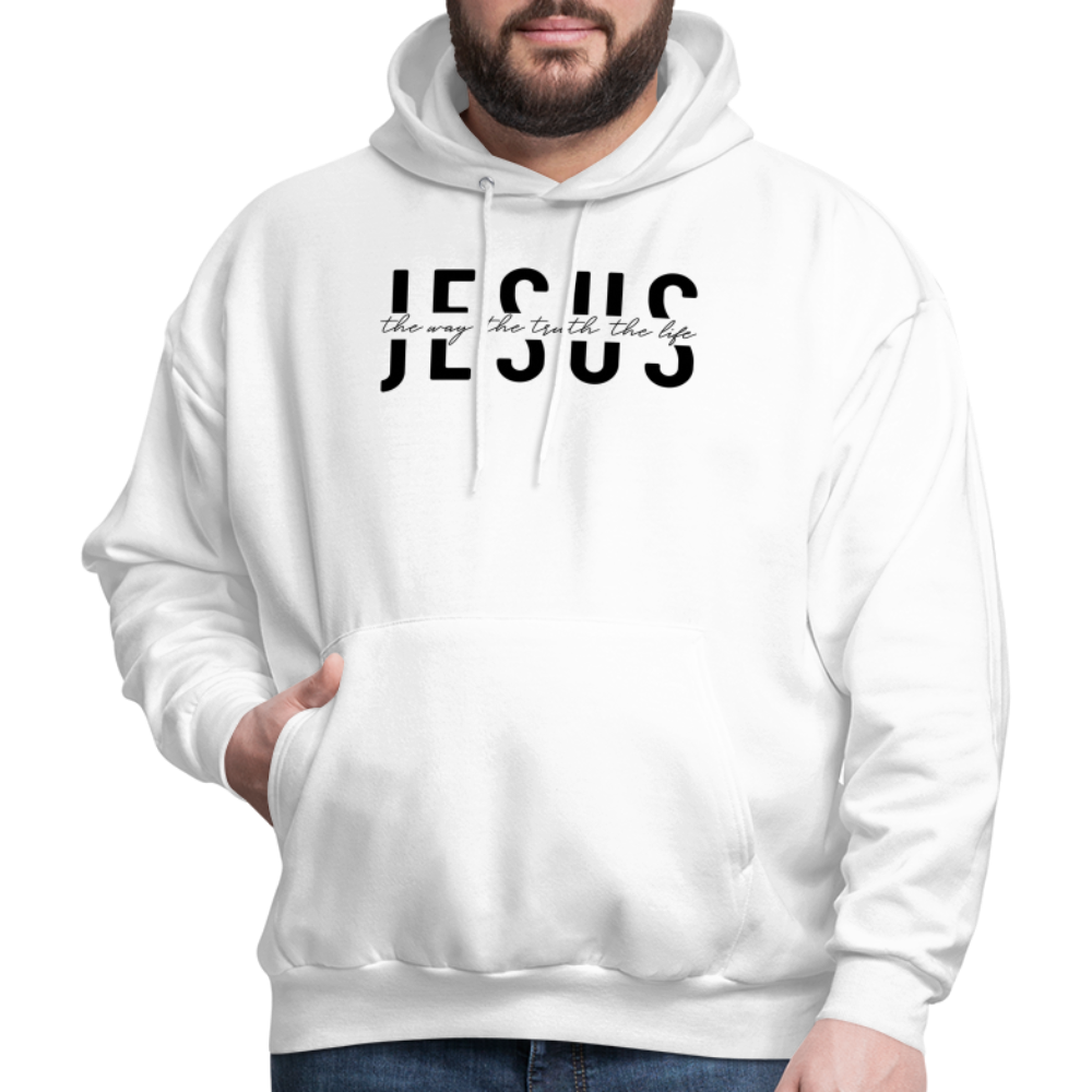 Jesus the Way the Truth the Life Men's Hoodie - white