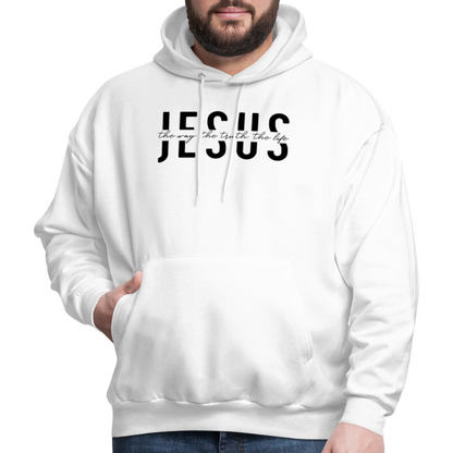 Jesus the Way the Truth the Life Men's Hoodie - white