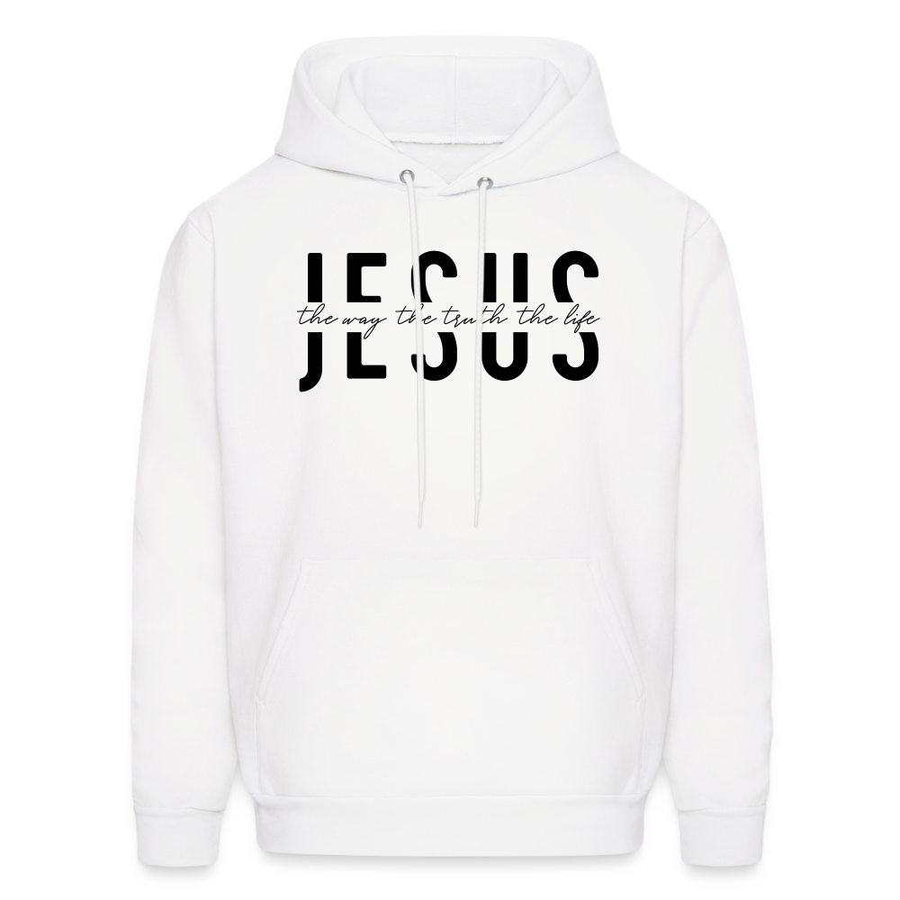 Jesus the Way the Truth the Life Men's Hoodie - white