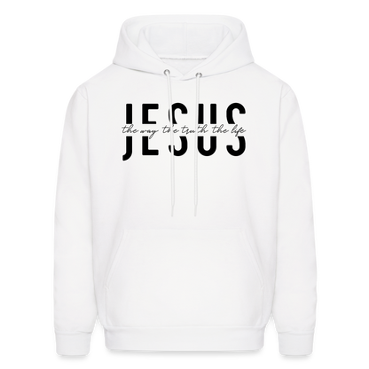 Jesus the Way the Truth the Life Men's Hoodie - white