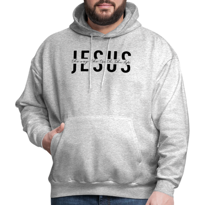 Jesus the Way the Truth the Life Men's Hoodie - heather gray