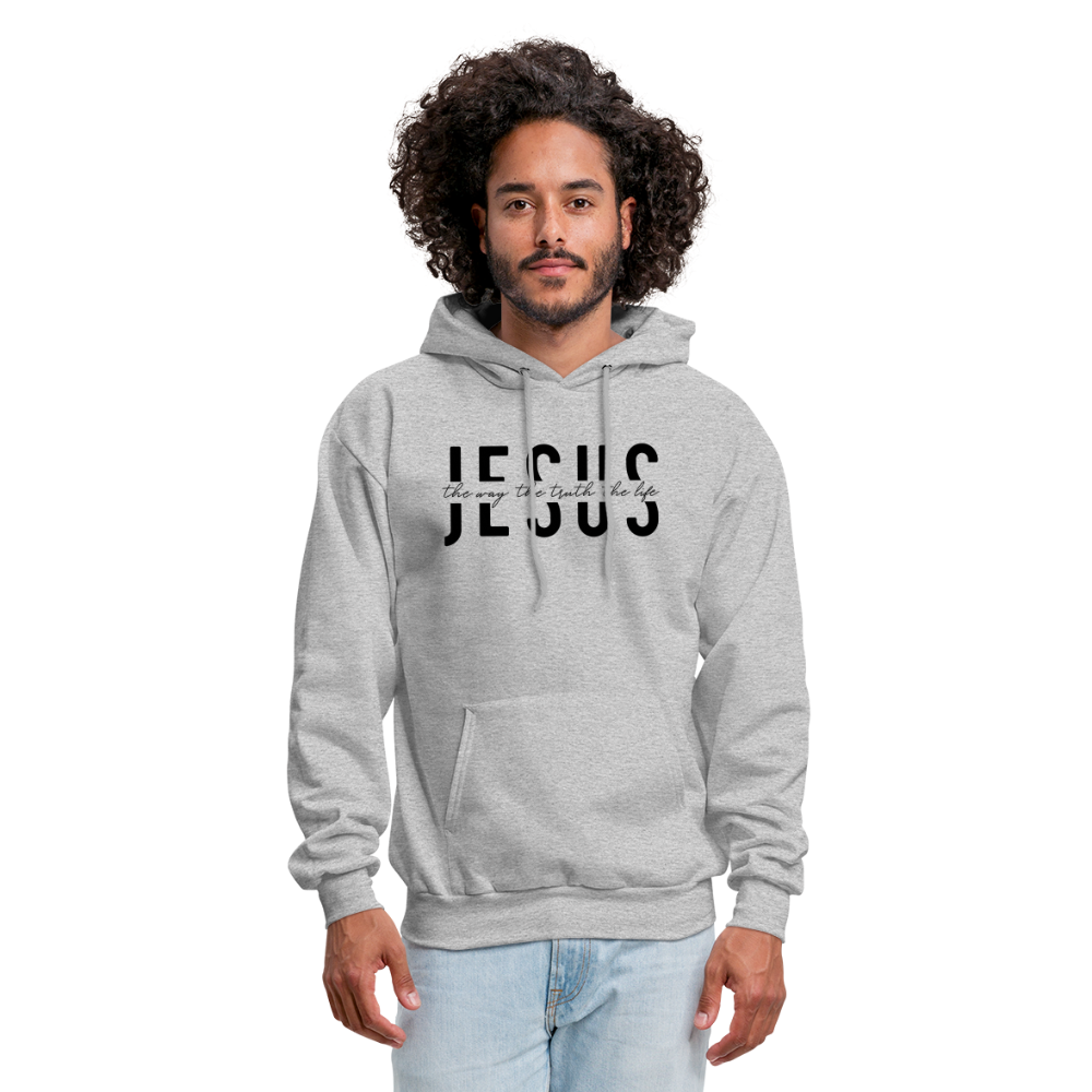 Jesus the Way the Truth the Life Men's Hoodie - heather gray