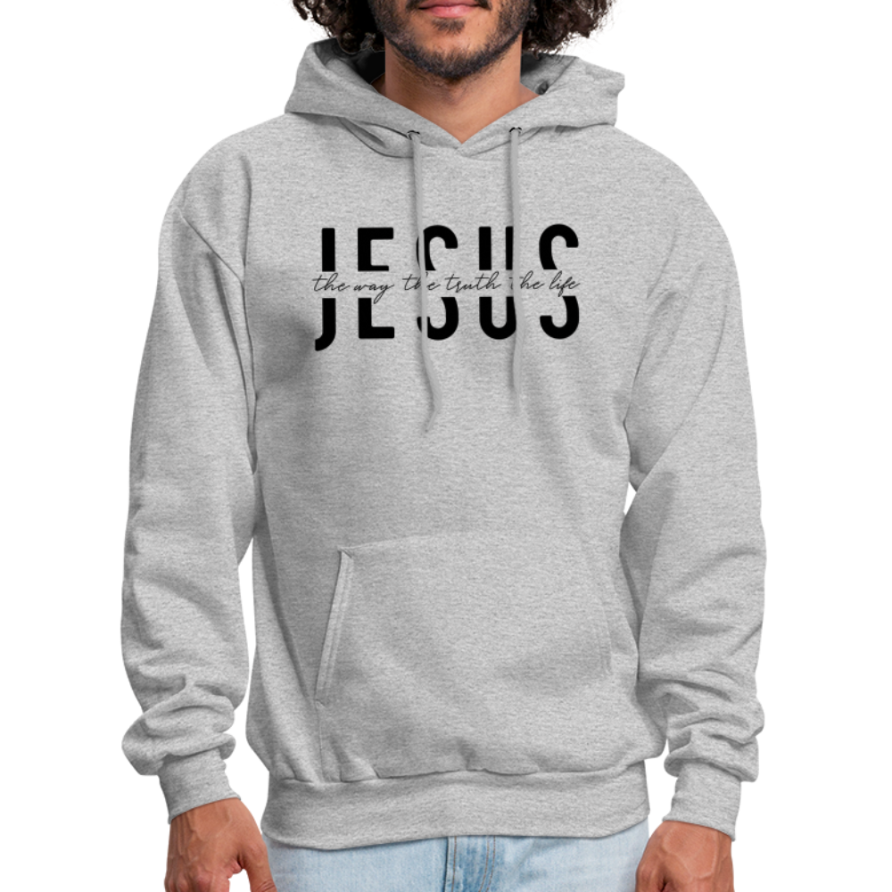 Jesus the Way the Truth the Life Men's Hoodie - heather gray