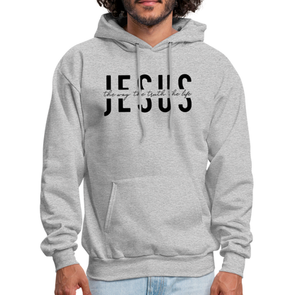 Jesus the Way the Truth the Life Men's Hoodie - heather gray