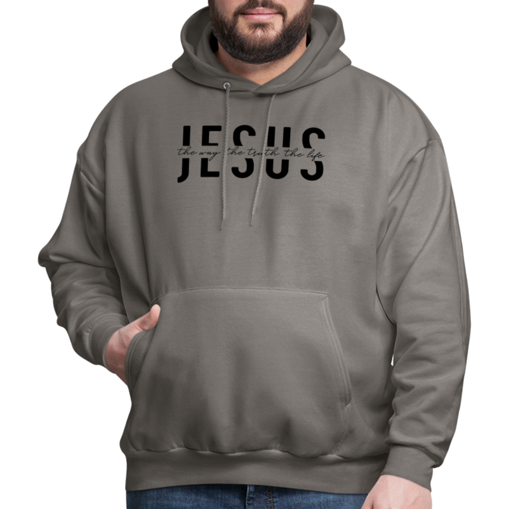 Jesus the Way the Truth the Life Men's Hoodie - asphalt gray