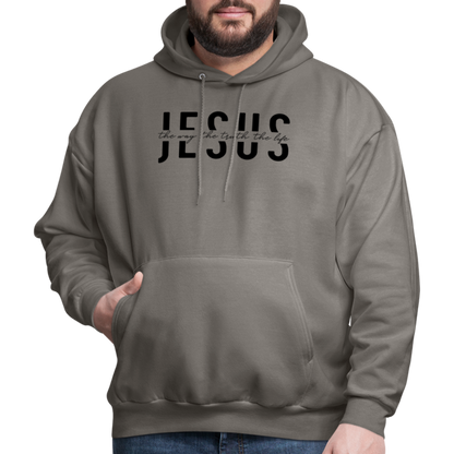 Jesus the Way the Truth the Life Men's Hoodie - asphalt gray