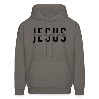 Jesus the Way the Truth the Life Men's Hoodie - asphalt gray