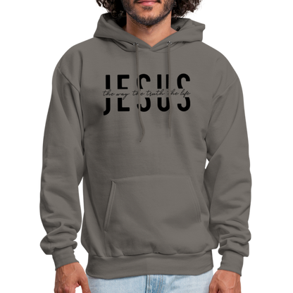 Jesus the Way the Truth the Life Men's Hoodie - asphalt gray