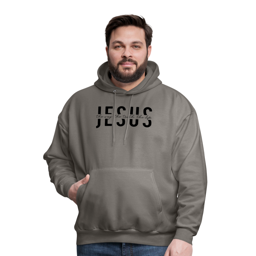 Jesus the Way the Truth the Life Men's Hoodie - asphalt gray