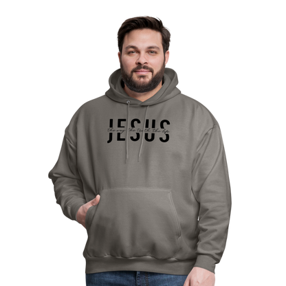 Jesus the Way the Truth the Life Men's Hoodie - asphalt gray