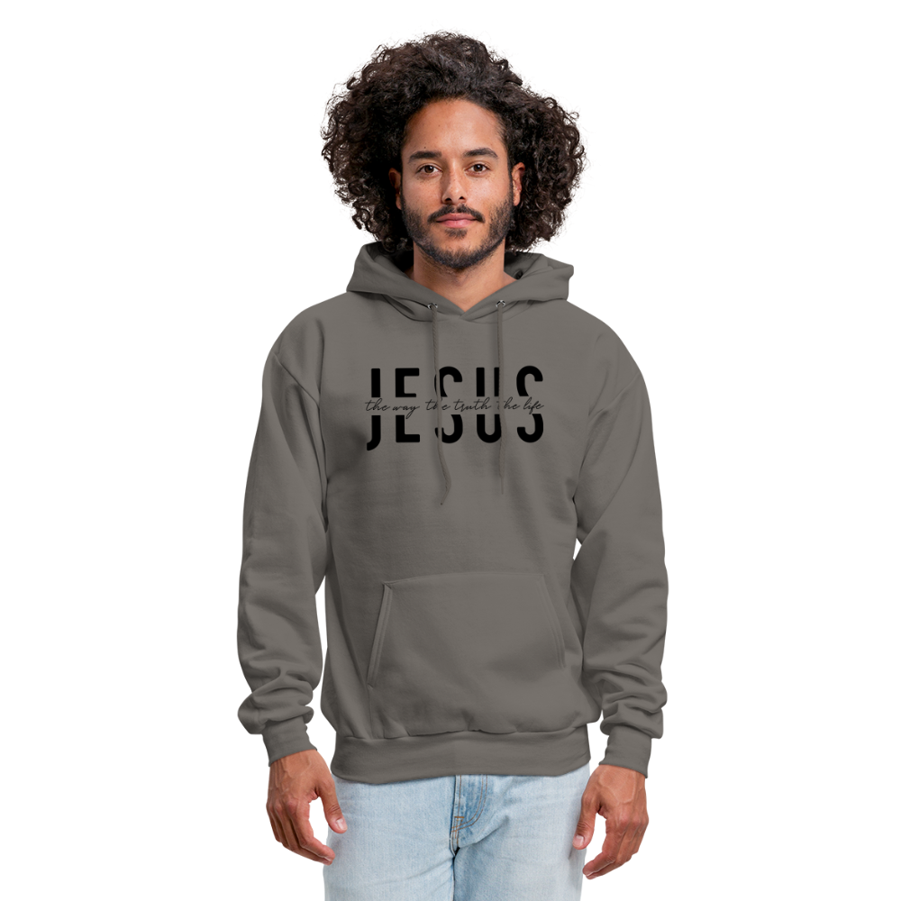 Jesus the Way the Truth the Life Men's Hoodie - asphalt gray