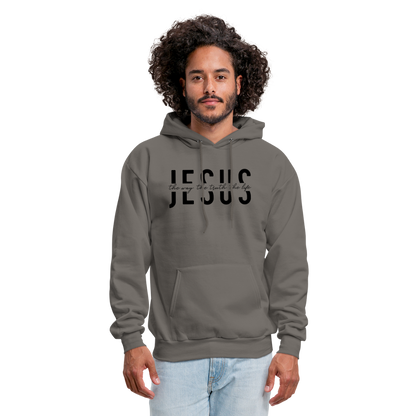 Jesus the Way the Truth the Life Men's Hoodie - asphalt gray