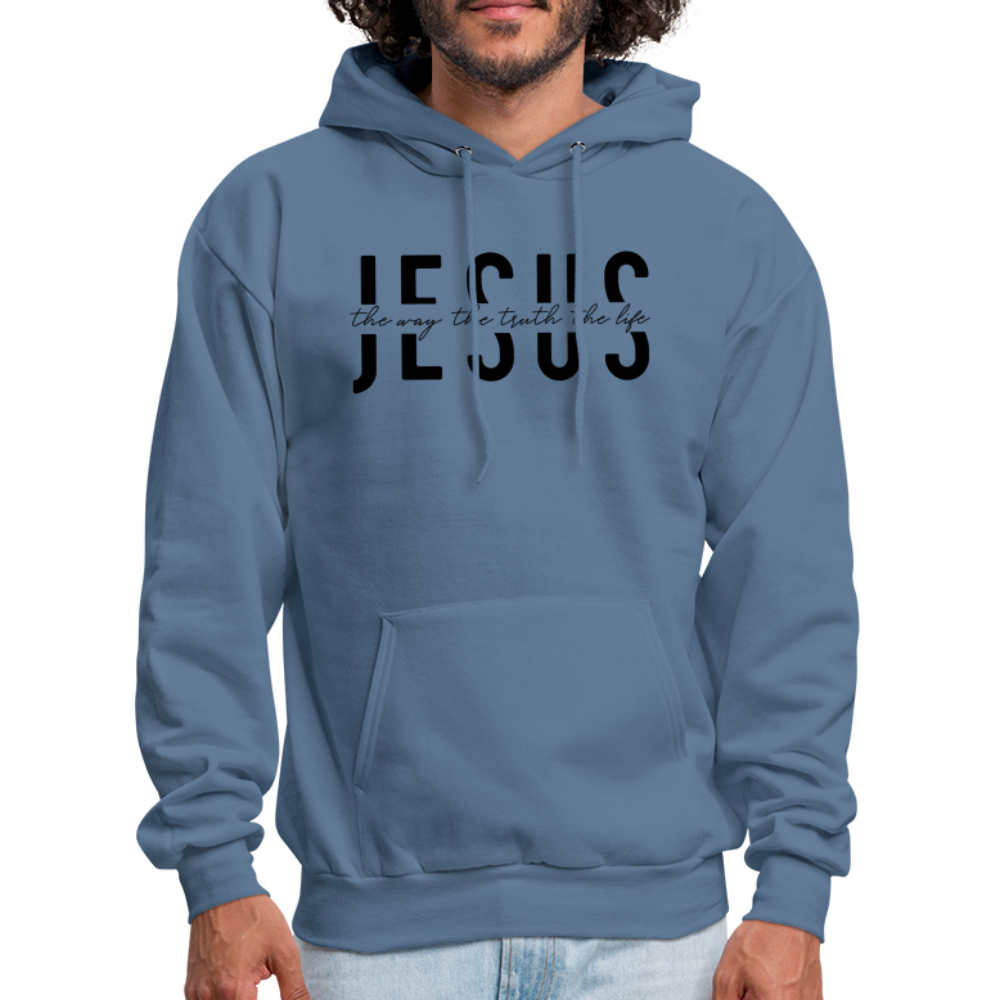 Jesus the Way the Truth the Life Men's Hoodie - denim blue