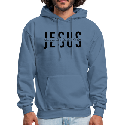 Jesus the Way the Truth the Life Men's Hoodie - denim blue