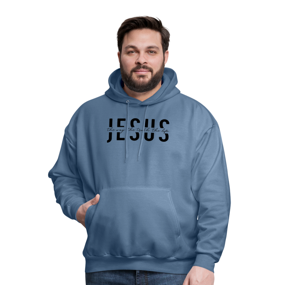 Jesus the Way the Truth the Life Men's Hoodie - denim blue