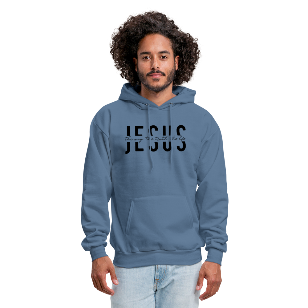 Jesus the Way the Truth the Life Men's Hoodie - denim blue