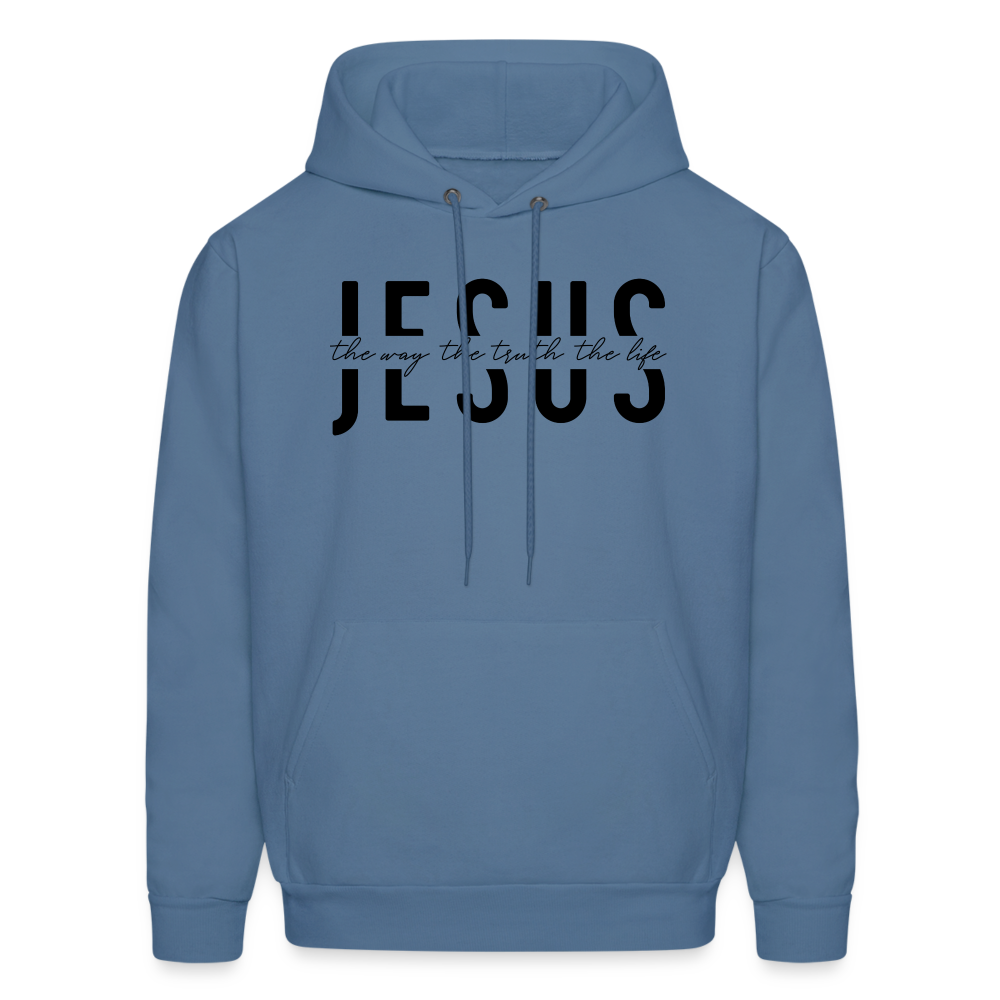 Jesus the Way the Truth the Life Men's Hoodie - denim blue