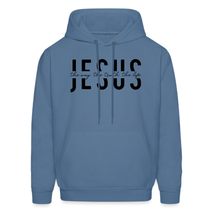 Jesus the Way the Truth the Life Men's Hoodie - denim blue