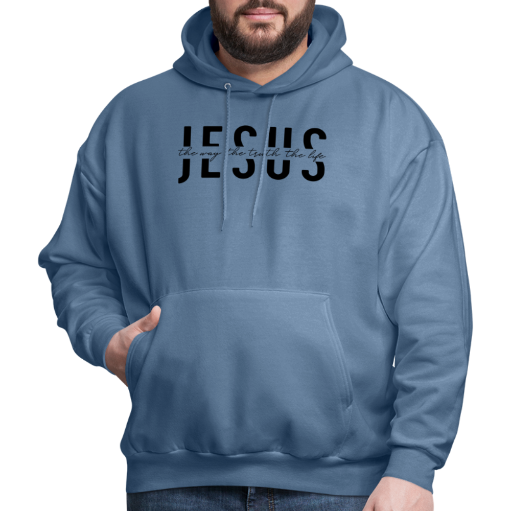 Jesus the Way the Truth the Life Men's Hoodie - denim blue