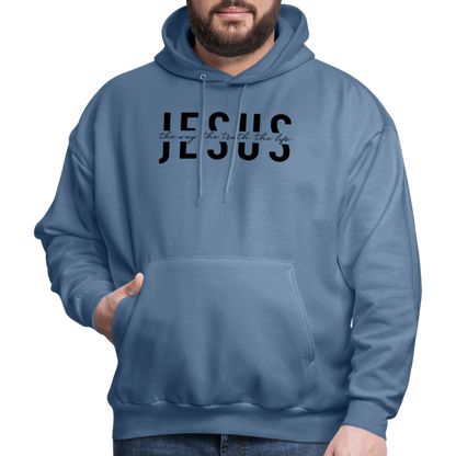 Jesus the Way the Truth the Life Men's Hoodie - denim blue