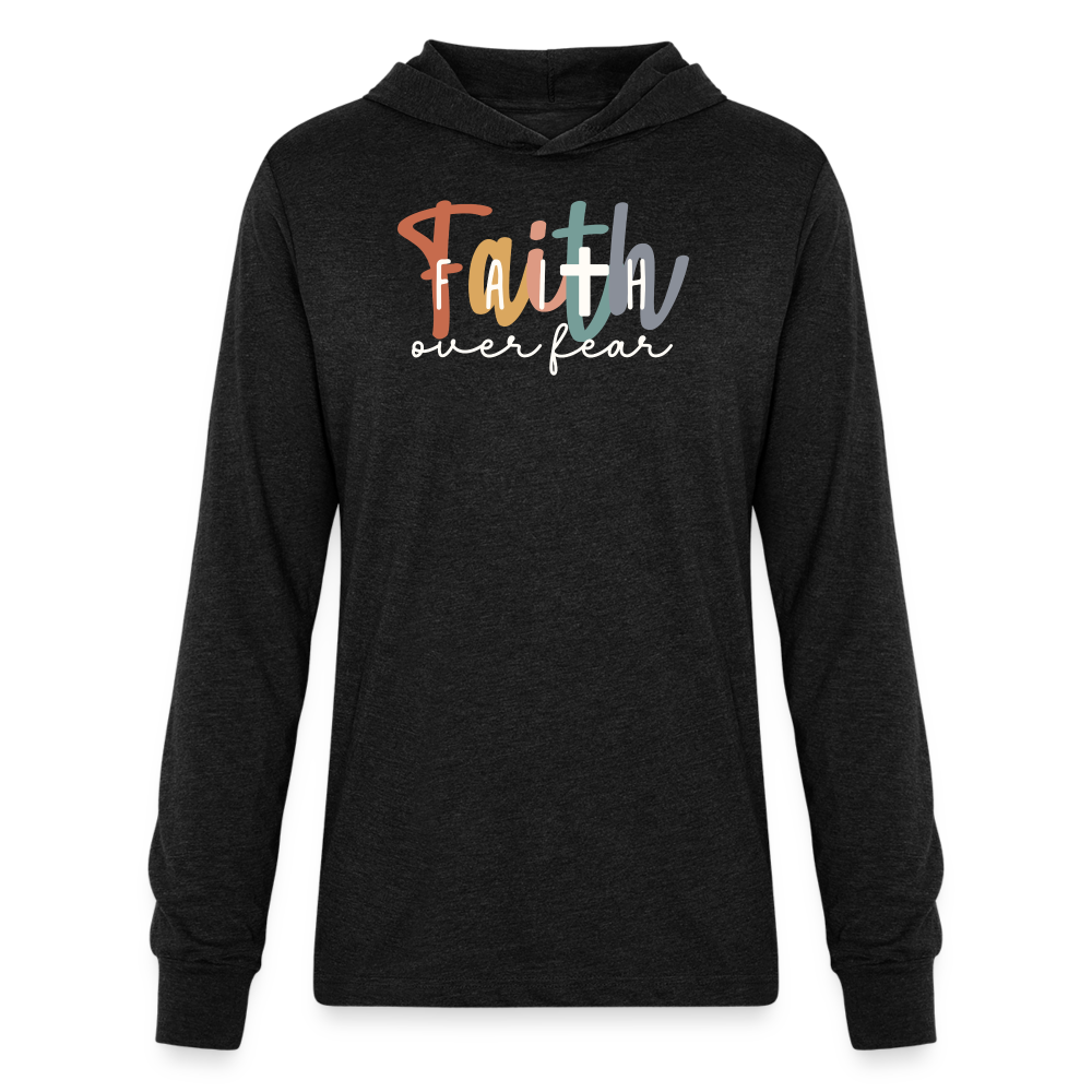 Faith Over Fear Men's Long Sleeve Shirt - heather black