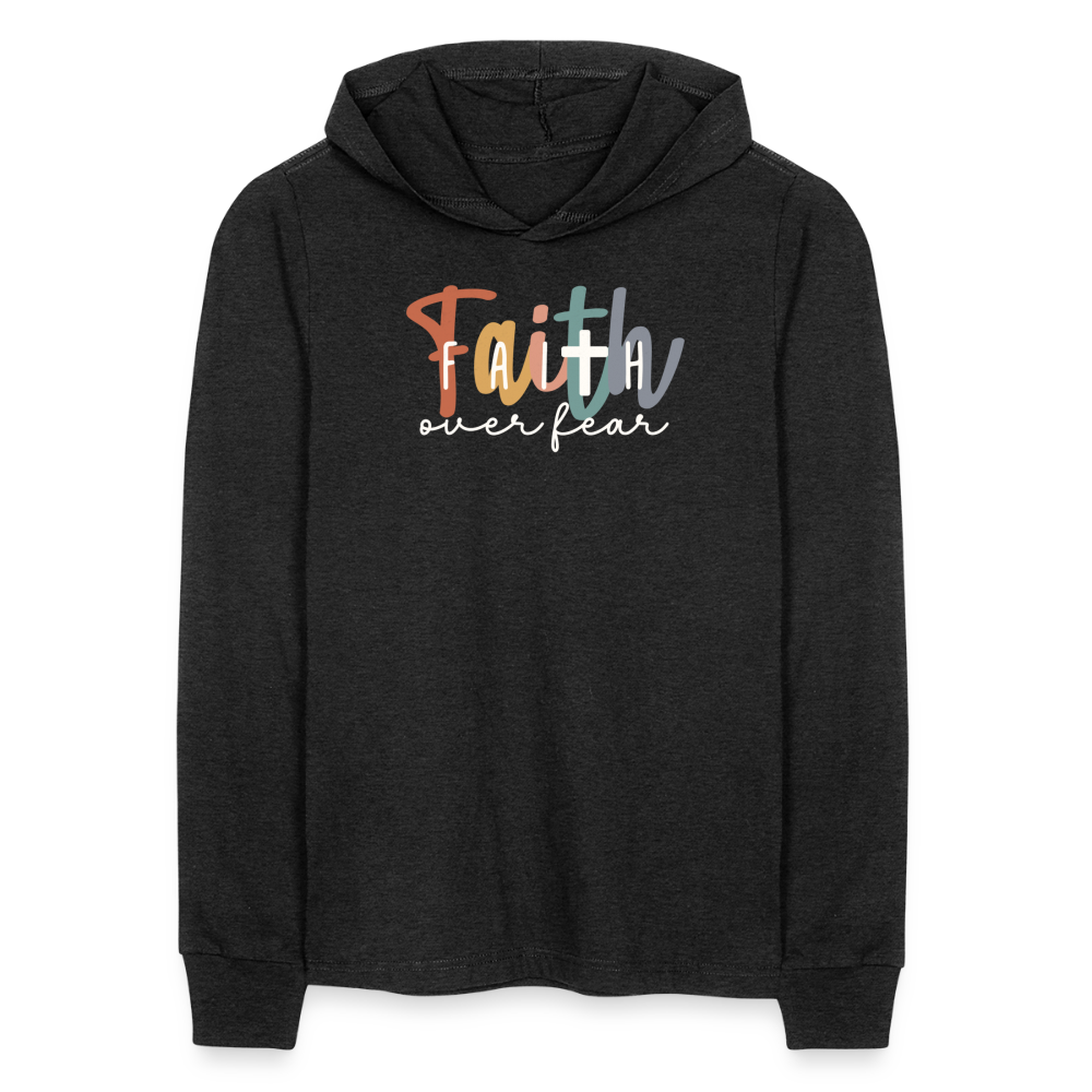 Faith Over Fear Men's Long Sleeve Shirt - heather black